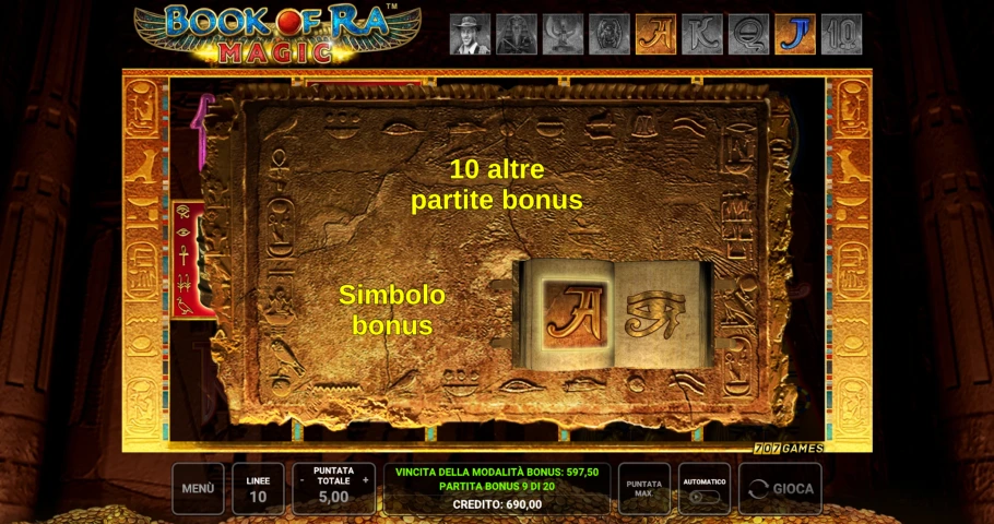 Book of Ra Magic partite bonus
